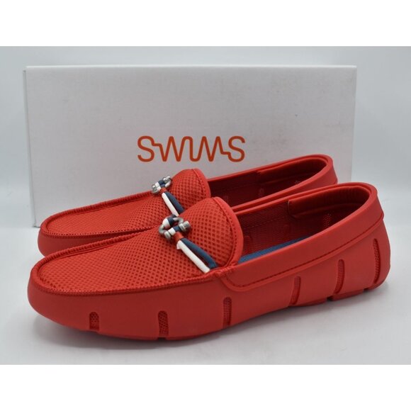 SWIMS Mens Size 9 Riva Red Slip On Loafers Shoes - Picture 1 of 11